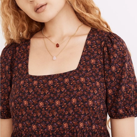 Madewell Aidy Square-Neck Tiered Midi Dress in Orchard Floral - Picture 9 of 11